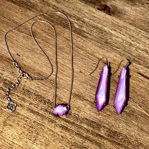 Kendra Scott Lilac Mother of Pearl Necklace & Earring Set